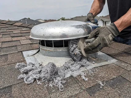 Cleaning Dryer Vent On Roof in Highland