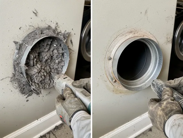 Professional clogged vent cleaning by Highland Dryer Vent Cleaning in Highland