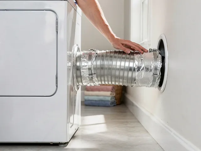 Professional dryer vent hose installation by Highland Dryer Vent Cleaning in Highland